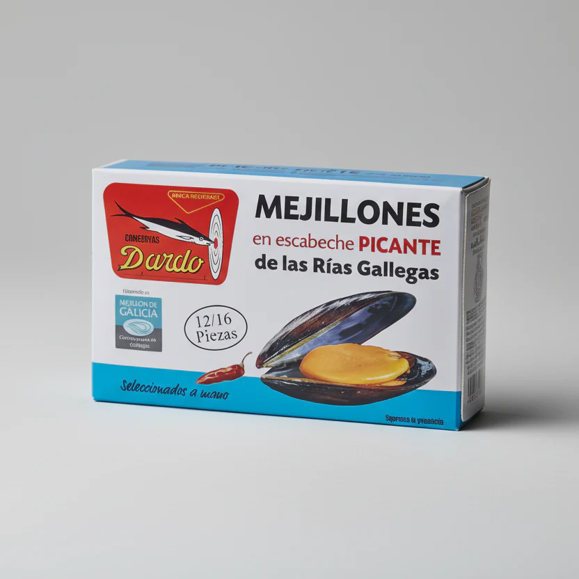 Mejillones en Escabeche Picante Dardo 12/16 Rías Gallegas - 120 ml - Image 3